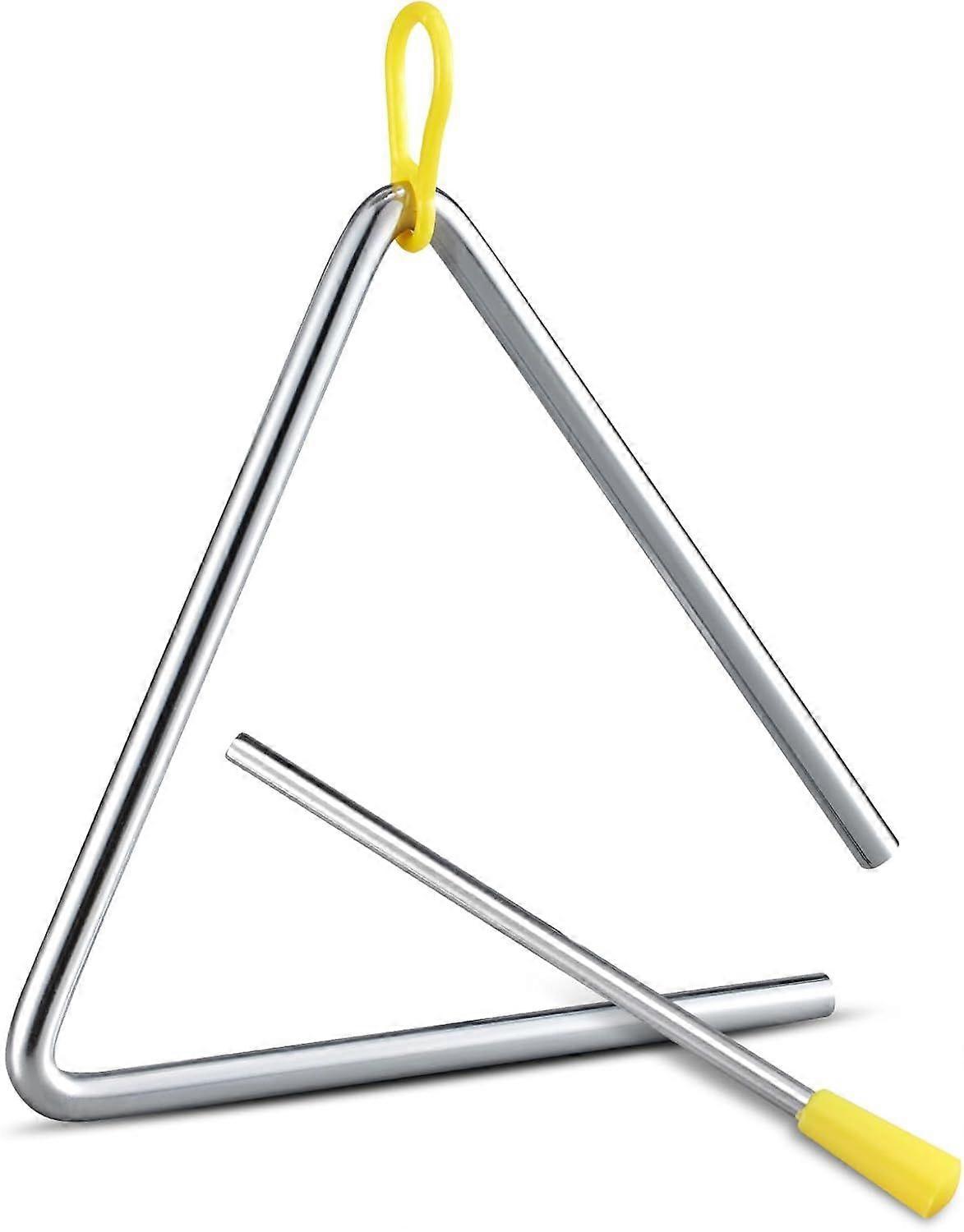 Hand Percussion Triangle, 6IN Musical Steel Triangle with Striker, Percussion Instrument with Exquisite Sound, Instrument for Orff Music Education
