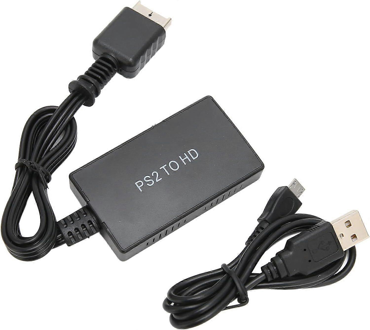 PS2 to HDMI Converter Adapter, Compatible with 720P/1080P HDMI Switching, USB Powered for HDTV Monitor HDMI AV Signal Transfer Adapter