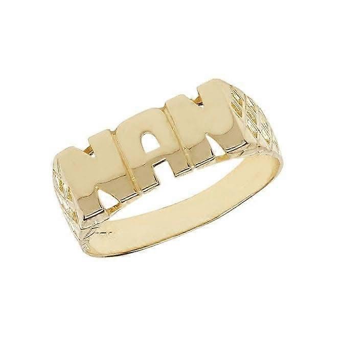 9ct Yellow Gold Ladies Basket Sides Nan Ring RN207