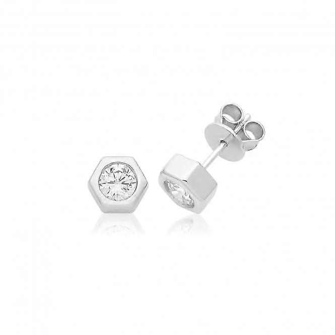 Acotis Silver Studs Rhodium Plated Zirconia G51347