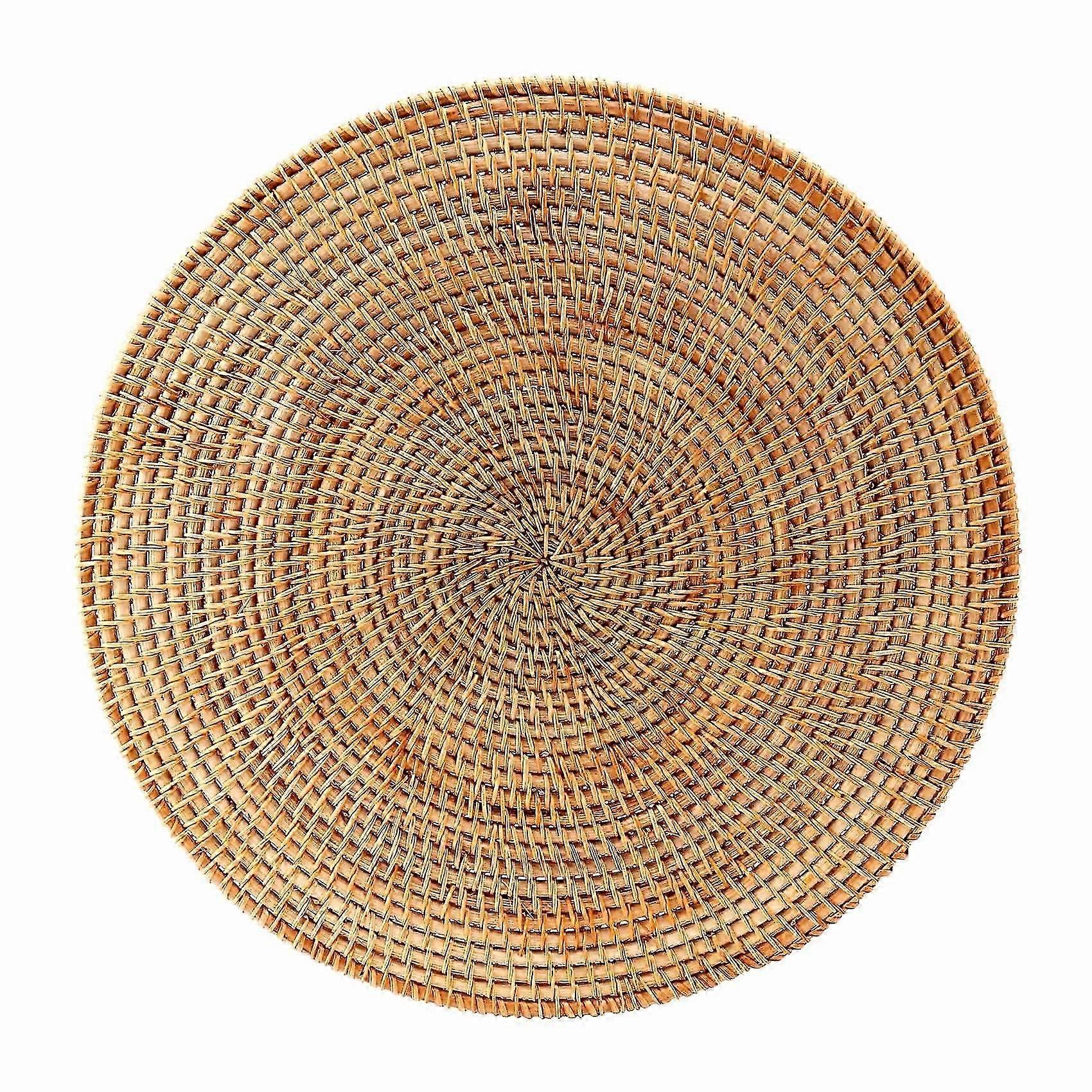 Rattan gewebte Tischsets, runde Tischsets, rutschfeste hitzebeständige Tischsets, Korb-Tischsets, Untersetzer f DS