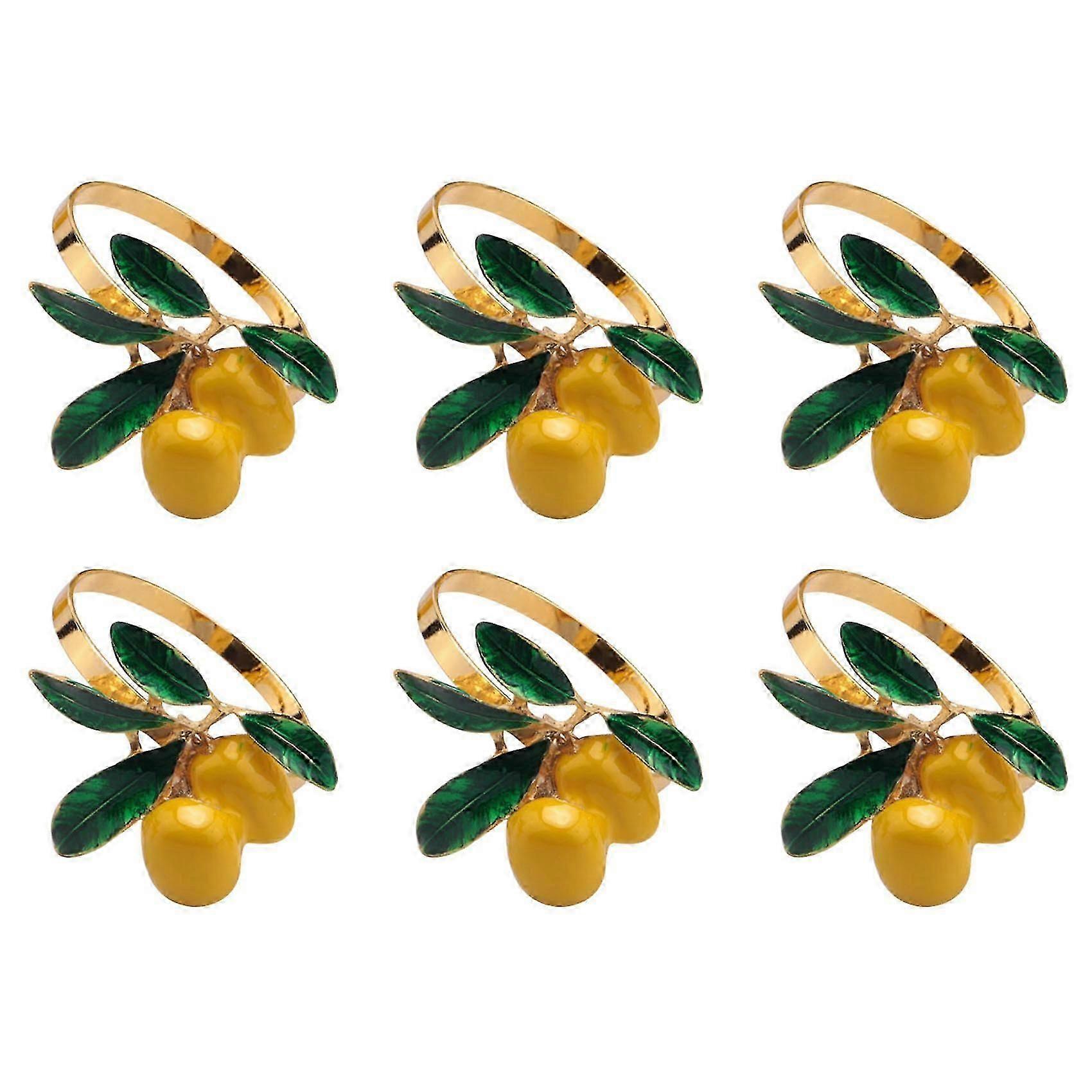 6 PCS Lemon Napkin Ring Napkin Ring Table Decoration Gold
