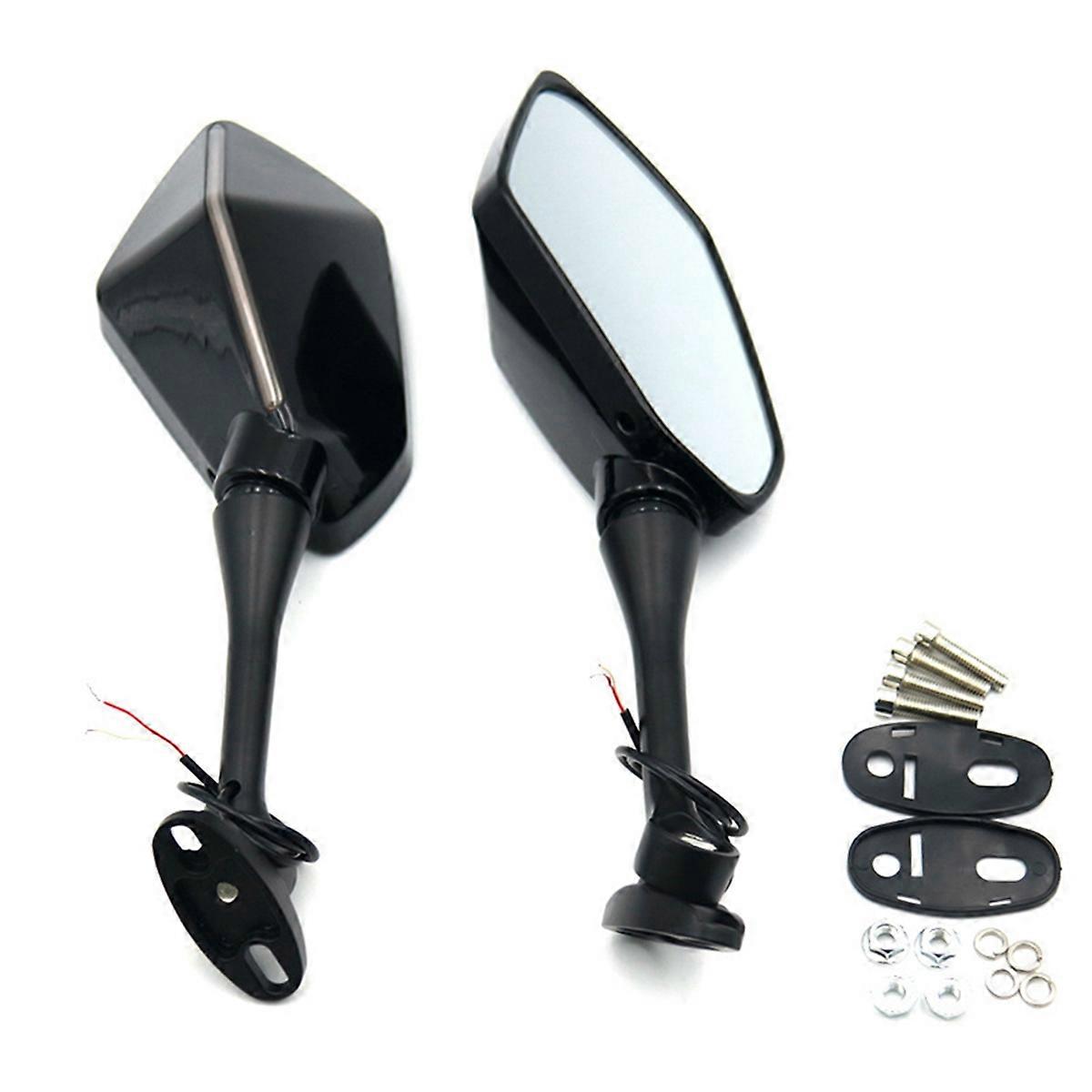 Motorcycle Modified Dual Light Rearview Mirror Black Dual Light