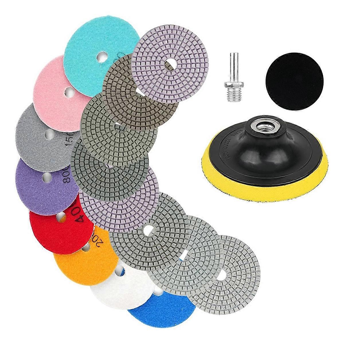 11 Packs 4 Inch Diamond Concrete Polishing Kit, 50-6000 Grit