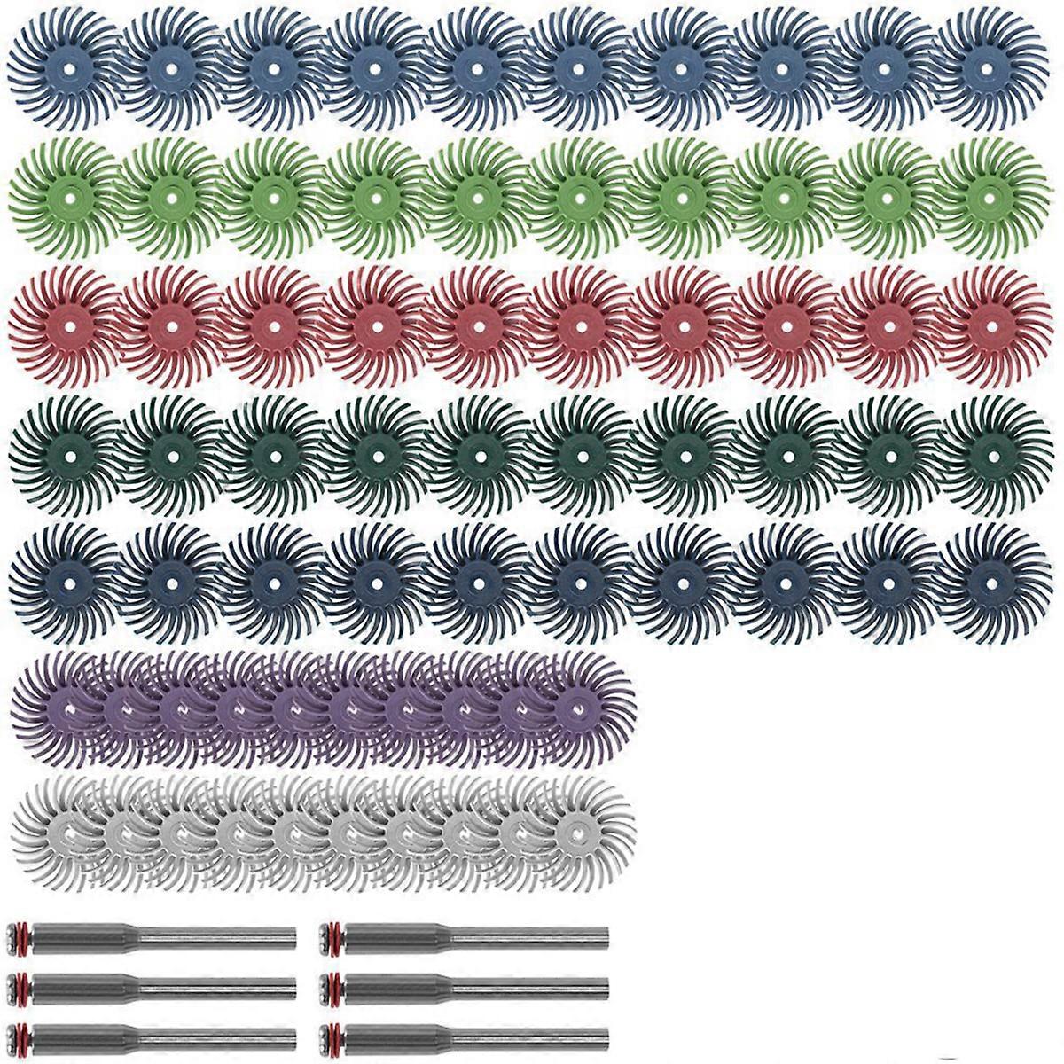 76Pcs Radial Bristle Disc Kit 1/8Inch 3/2.35mm Wheel for Rotary Tool