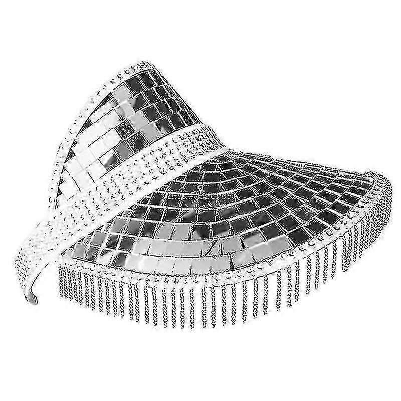 Shibingsheng zrcadlo disco kbelík klobouk plné flitry disco míč klobouky pro dj klub bar unisex disco míč festival hledí plážový rybář klobouk