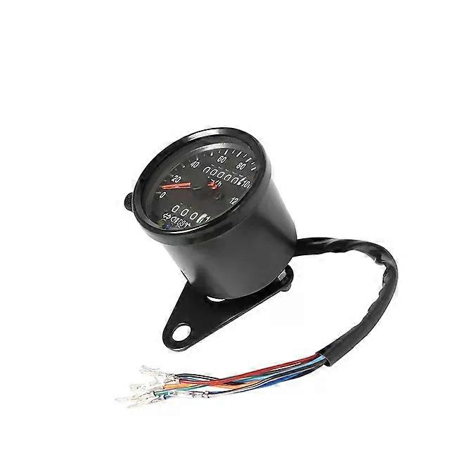 Universal Motorcycle LED Backlight Dual Odometer 0-140KM/H Speedometer Gauge Vintage Tachometer