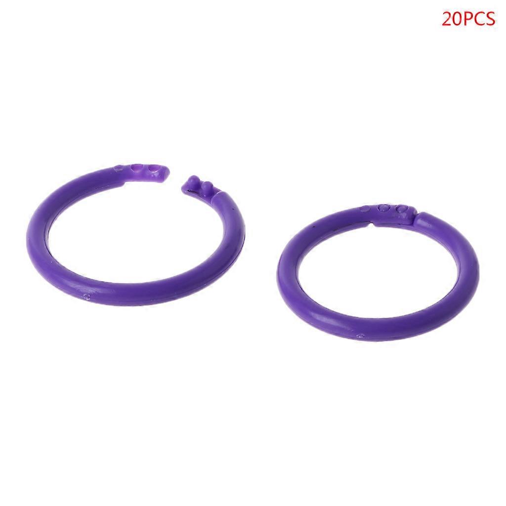 20x for Creative Plastic Circle Multi-Functional Loose Leaf Ring Binder Hoop For  Purple