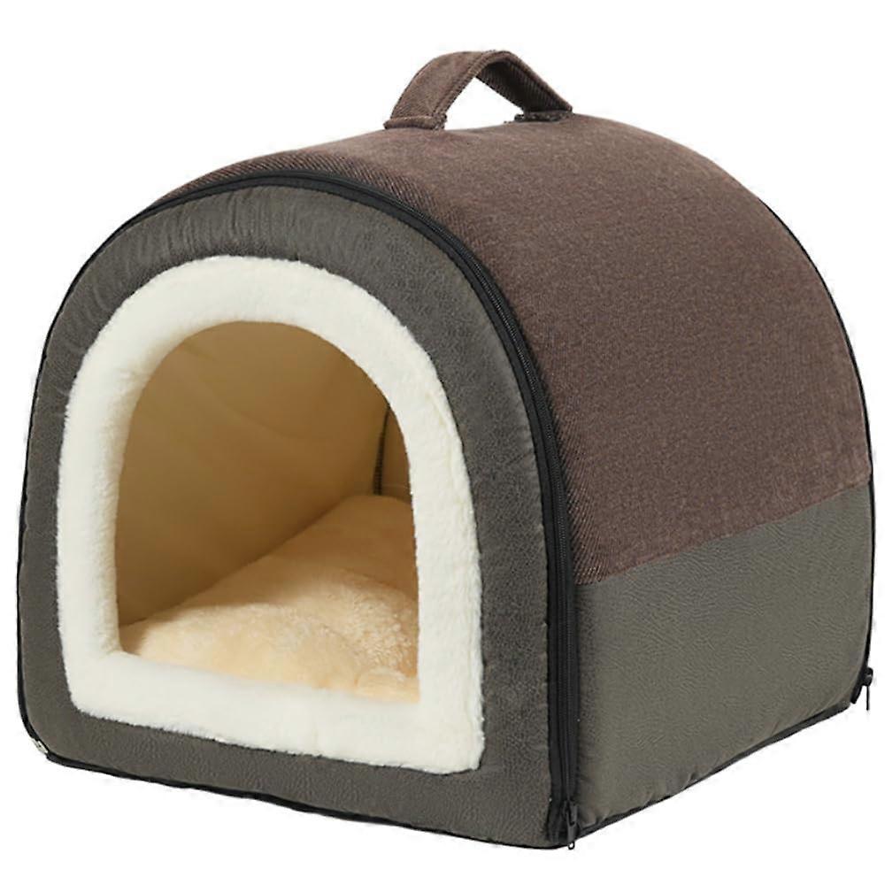 Soft Cozy Detachable Non-Slip Cat Sleep House Tent Size 19.7 X 17.7 X 15.7 Inches, Plush Fabric, Indoor Cat Bed Cave