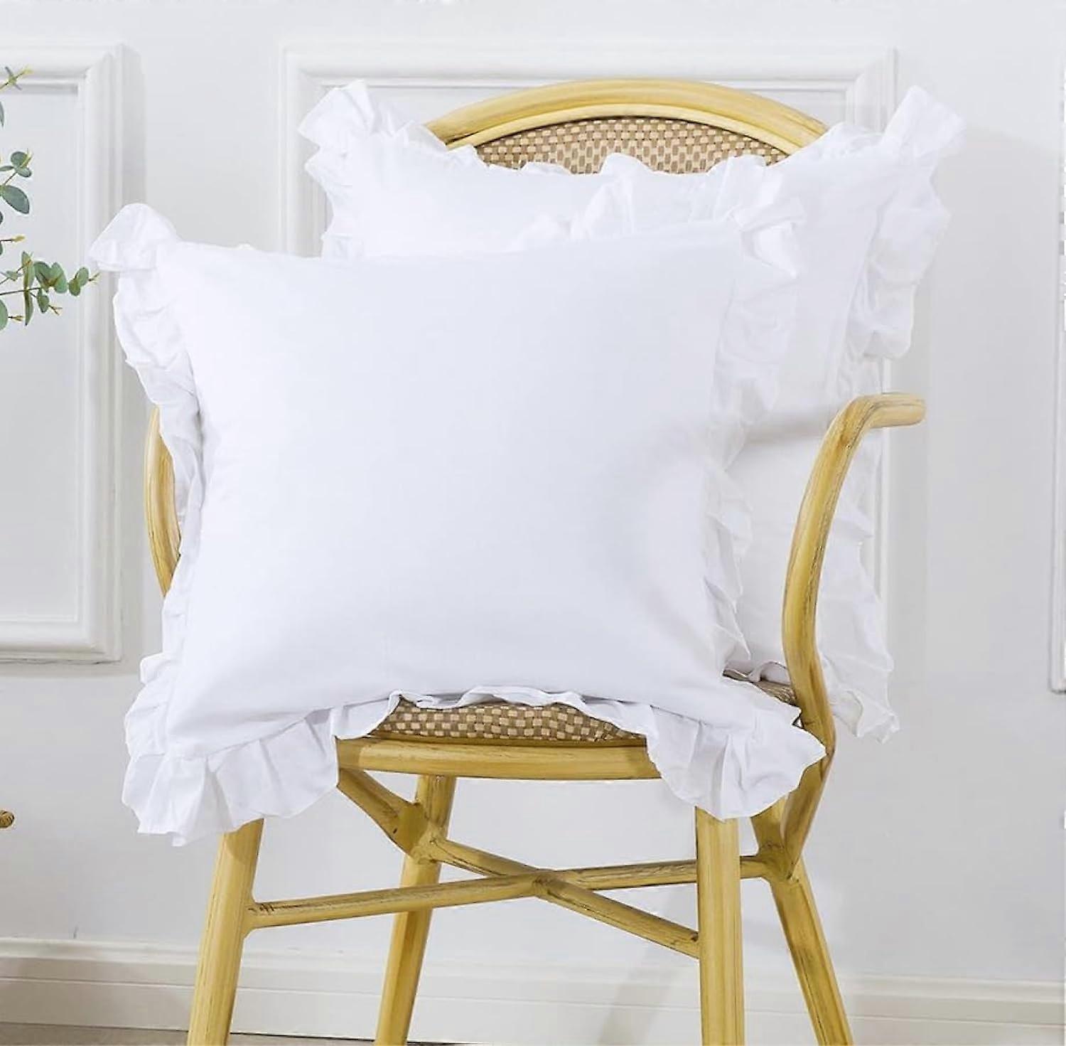 White Bed Pillowcases (Euro Size, 18x18 Inch)