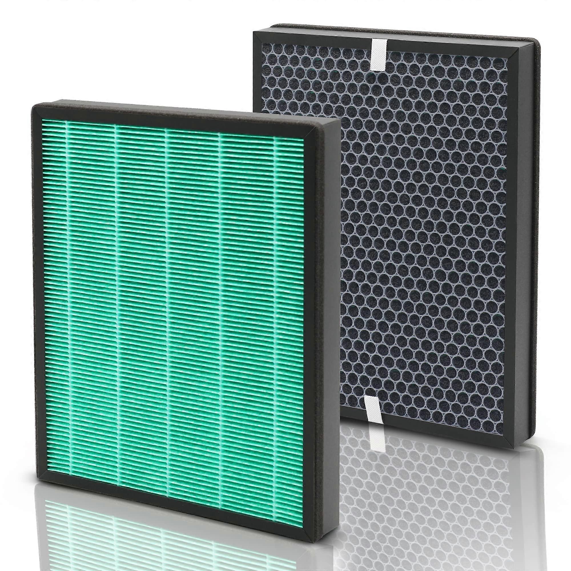 2 Pack Replacement Premium True HEPA Activated Carbon Air Purifier Filter
