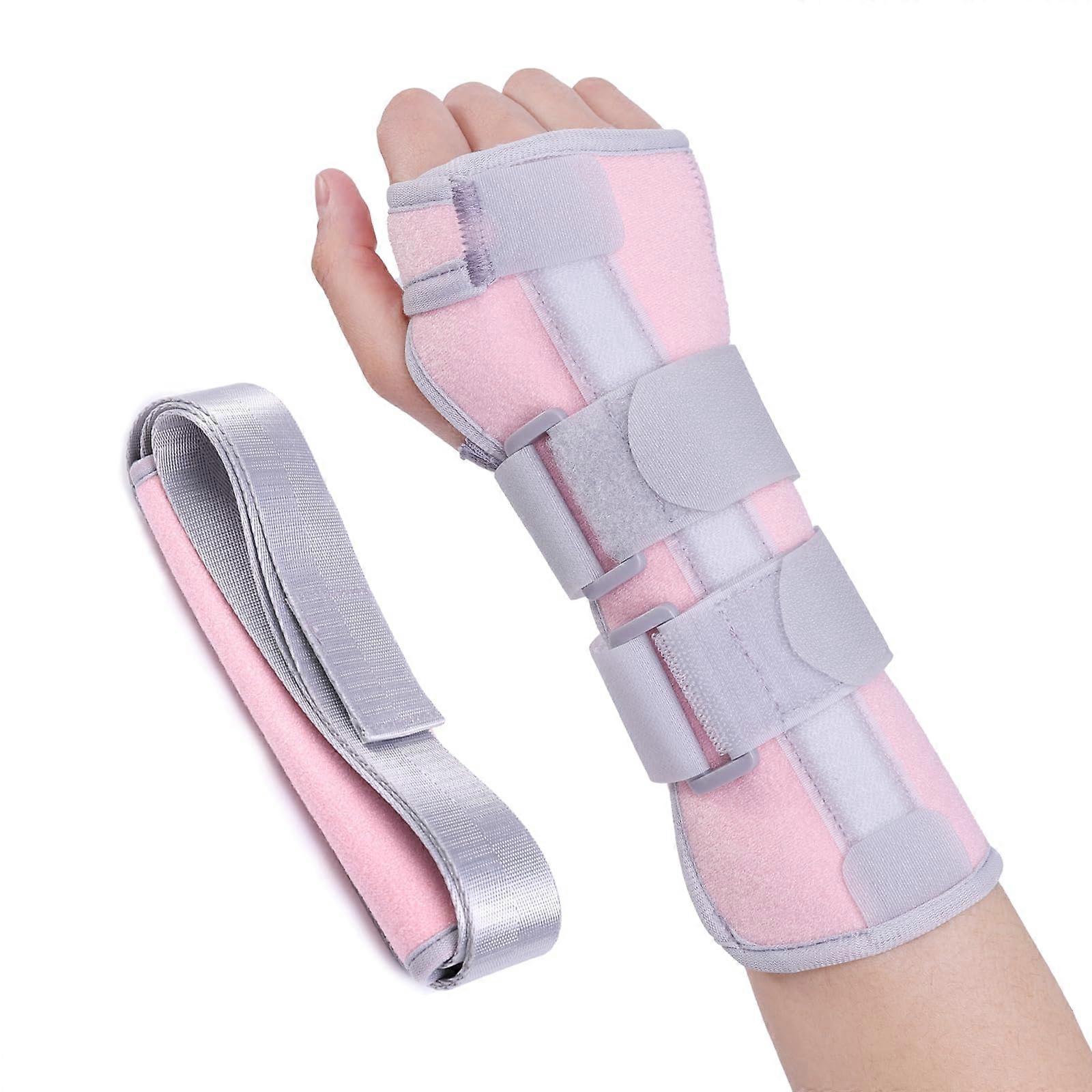Carpal Tunnel Wrist Brace Right Hand Night Support Adjustable with Replaceable Splints and Sling for Pain Relief
