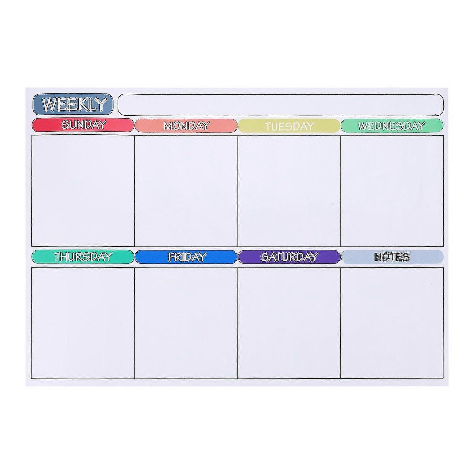 Magnetic Dry Erase Weekly Calendar Board for Fridge - Reusable Planning Whiteboard for Organizing Reminders