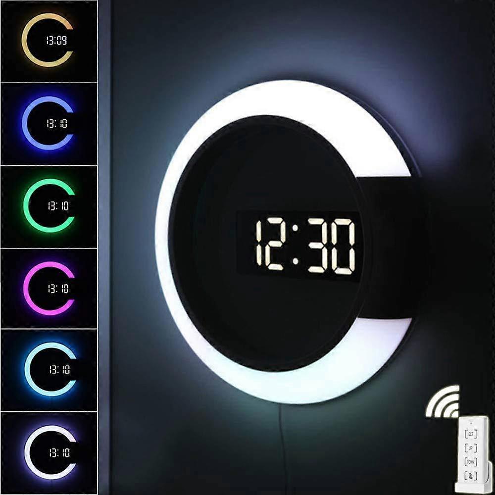 LED Digital Wall Clock - Upgraded 12-Inch Round Alarm Clock for Home and Office, Easy to Read Display, Battery Operated