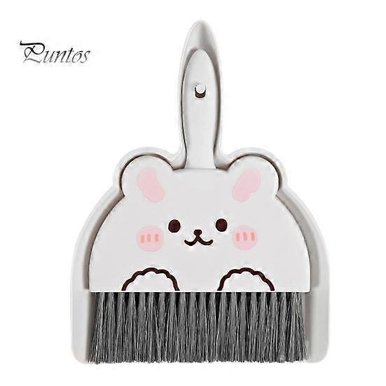 2Pcs/Set Small Broom Dustpan Set Cartoon Rabbit Bear Frog Pattern Keyboards Cleaning Mini Broom Dustpan Set
