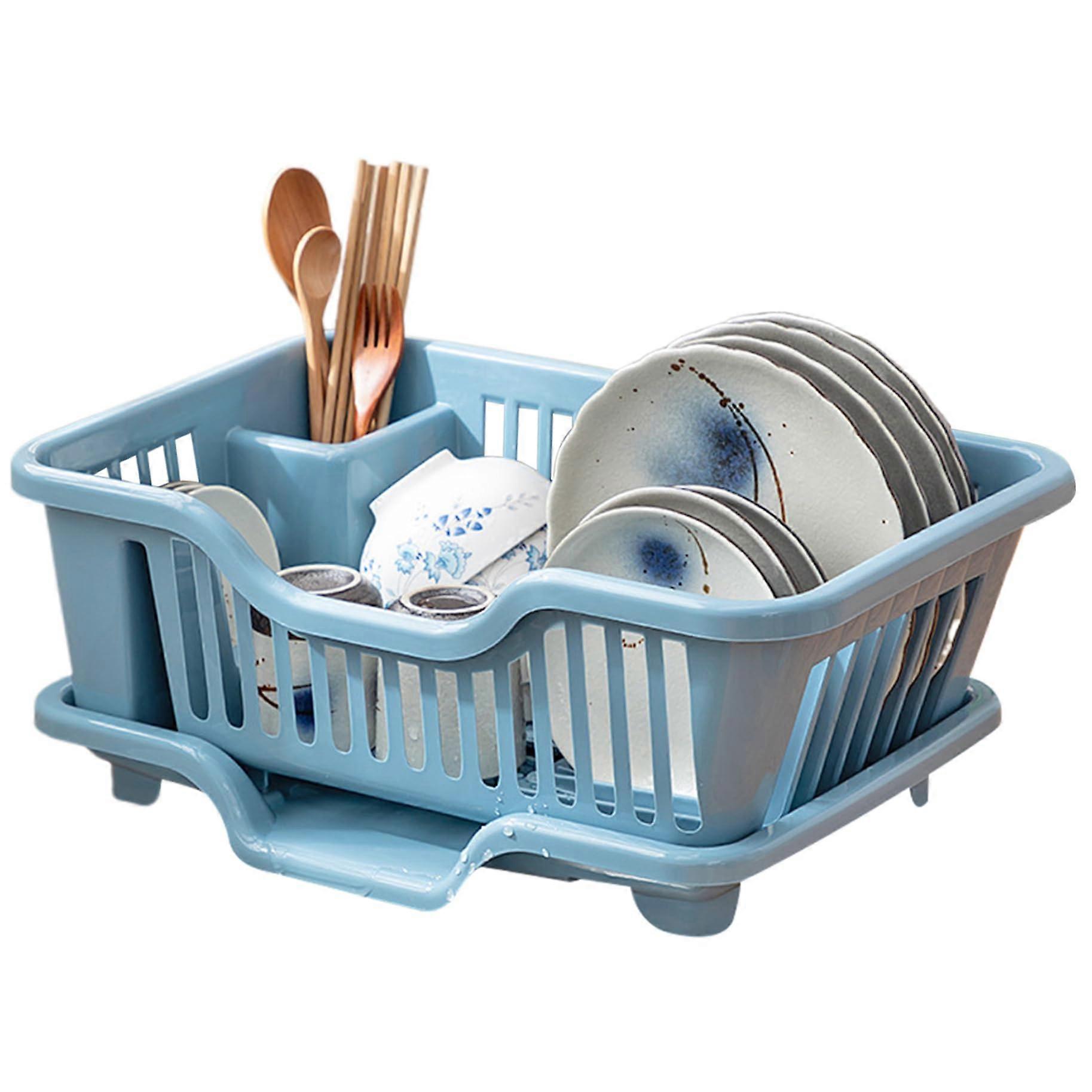 Dishwashing Empty Bag Shelf Blue Plastic Drying Shelf For Kitchen Dish Drying Rack