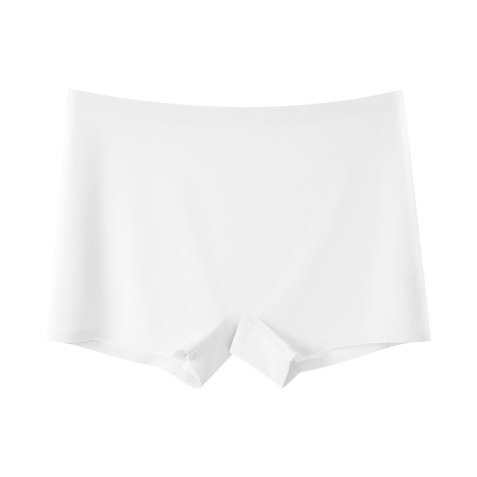 Short slip pour sous-robes Sous-vêtements anti frottements Shorts sans couture Culottes Ice Silk Sous-shorts Culottes de sécurité Blanc M