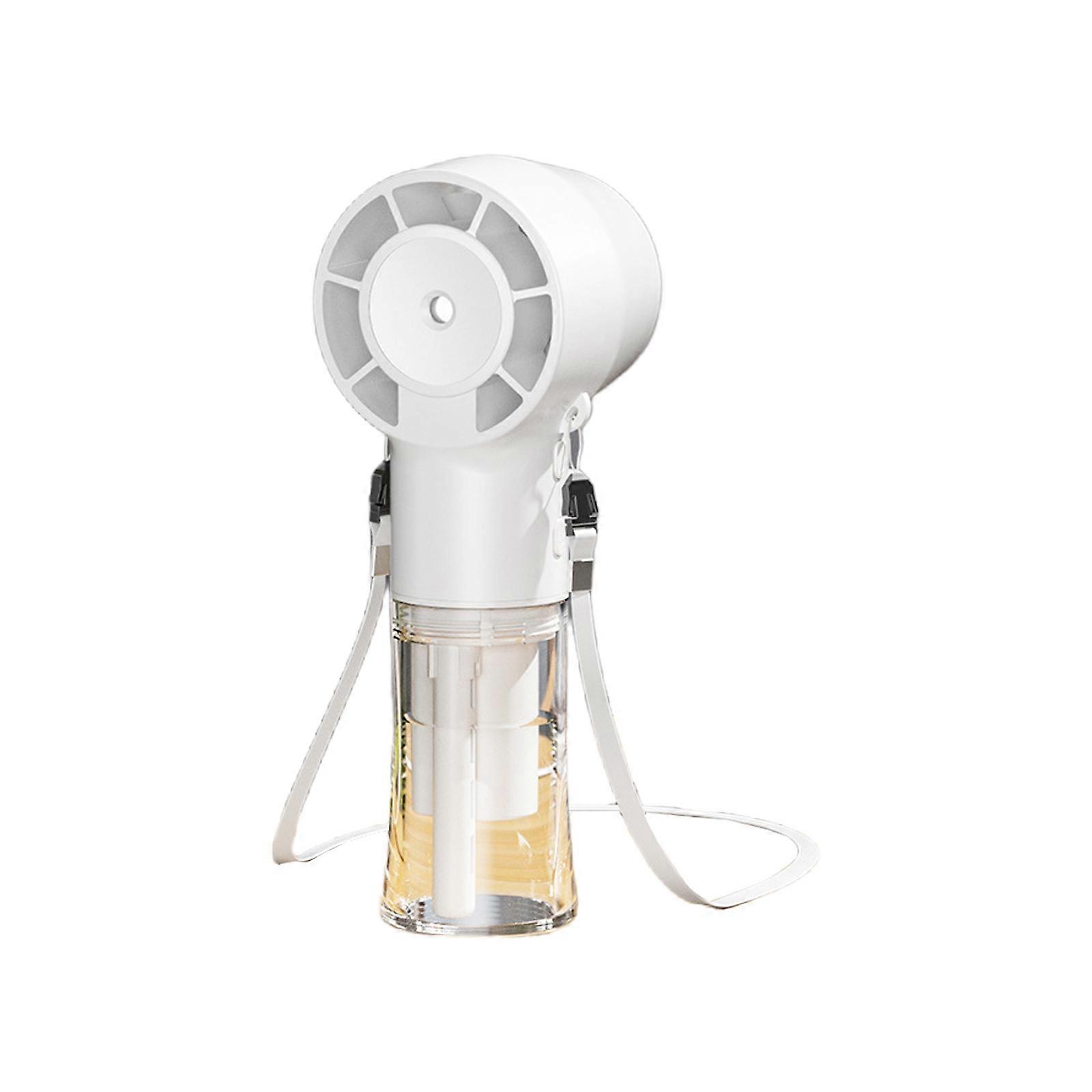 Lightweight Handheld Fan Portable Adjustable Speeds 1200mAh Battery Misting Desk Fan for Commuters Water Humidifier White