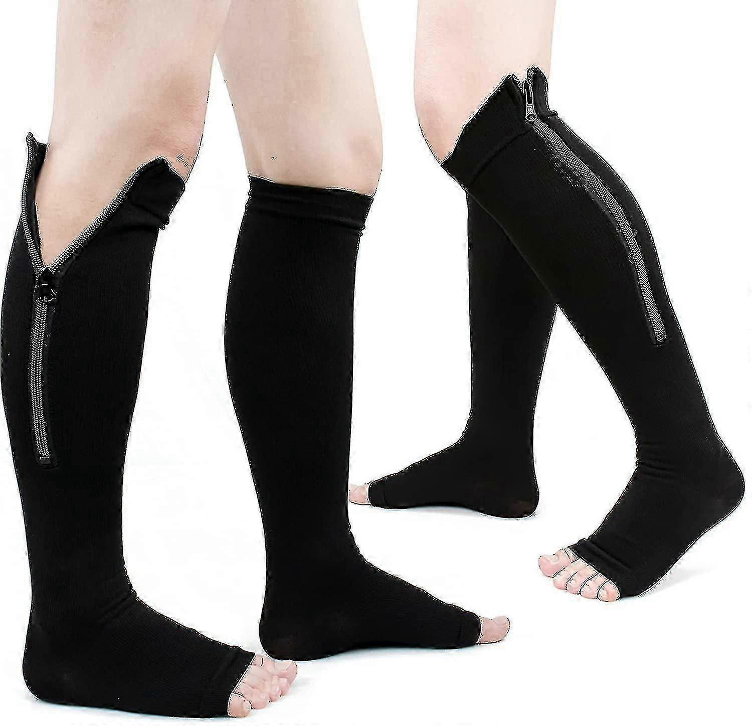 Calcetines de compresión con cremallera Open Toe Compression Stocking