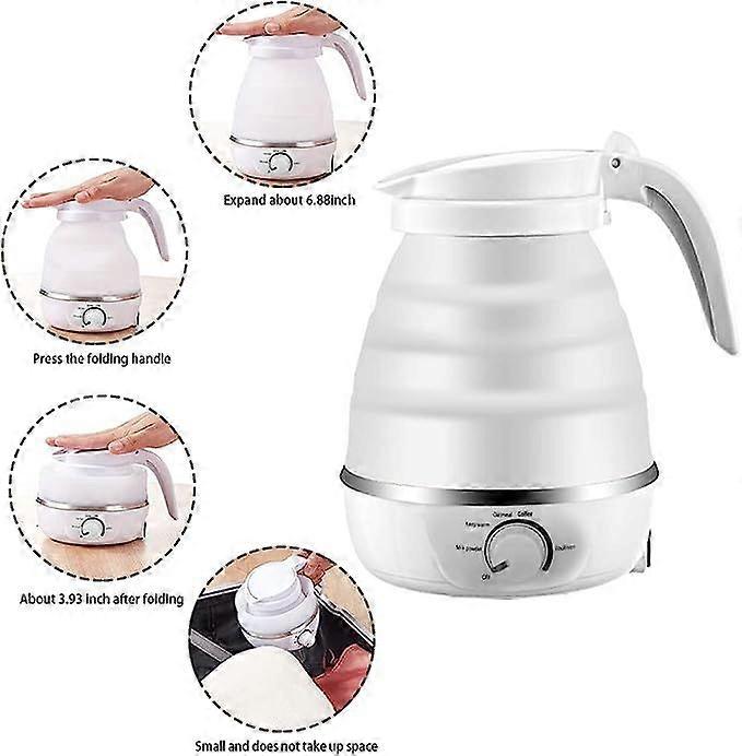 Foldable Silicone Kettle, Camping Foldable Kettle, Electric Kettle with Stainless Steel Bottom
