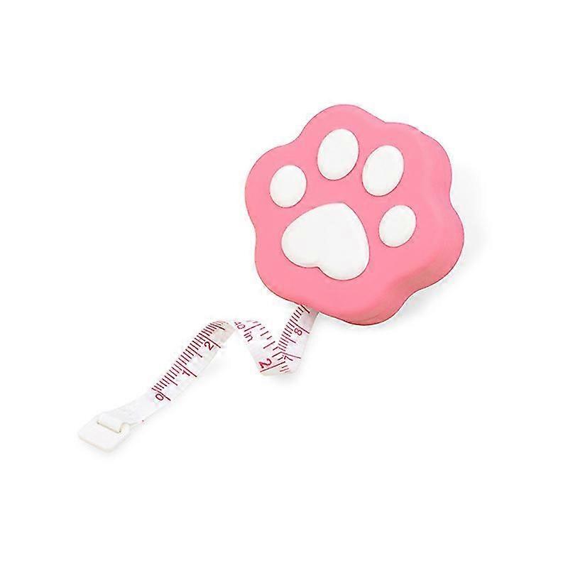Mini Cat Paw-shaped Retractable Body Measure Tape With Push Button Retract Body