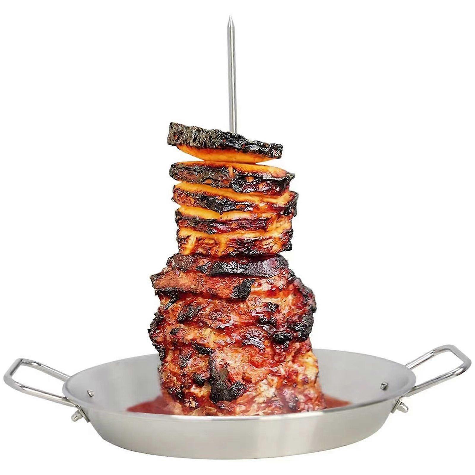 Vertical Skewer For Grill-al Pastor Skewer Brazilian Vertical Spit Stand For Tacos Al Pastor Shawarma Kebabs