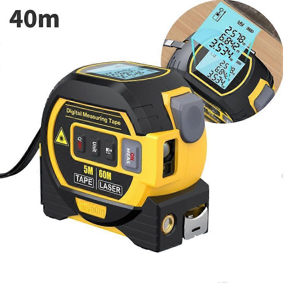 3in1 Laser Rangefinder 5m Tape Measure Ruler LCD Display Distance Meter Measurement Device Area Volumes Surveying Equipment