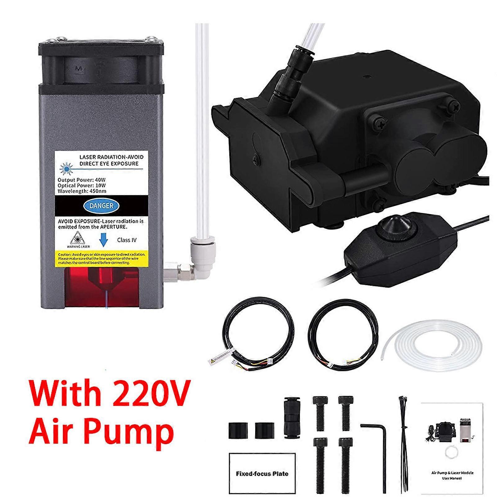 40W Output Power Laser Engraver Set with Air Assist Pump 10W Optical Power CNC Laser Cutter Module
