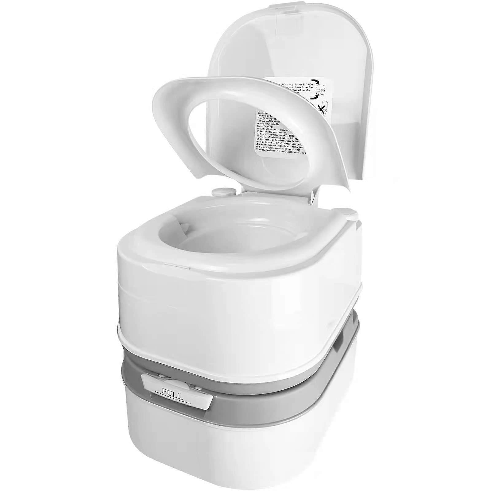 6.4 Gallon Toilet Upgraded Doubleoutlet Camping Toilet RV with Level Indicator( )