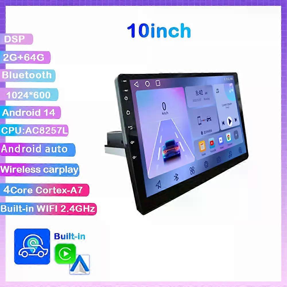 Android14 10"1Din Carplay Android Auto Autoradio Multimedia Player HD Touchscreen FM BT MirrorLink Universal Auto Radio DSP AHD