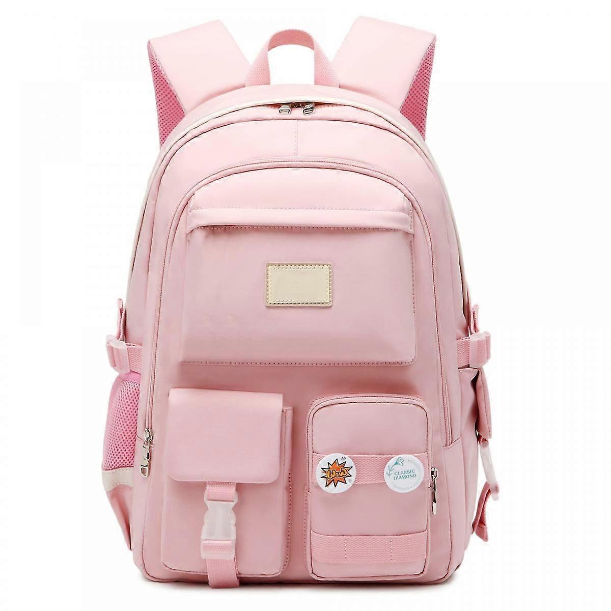 College Student Backpack Large Capacity Backpack Can Accommodate 15.6-Inch Notebook Computer Backpack - Pink