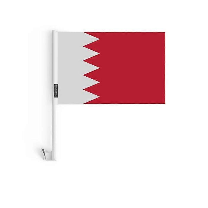 Bahrain Car Flag – 14 x 21 cm – Polyester Fabric – Attachment for Window – 10 pieces
