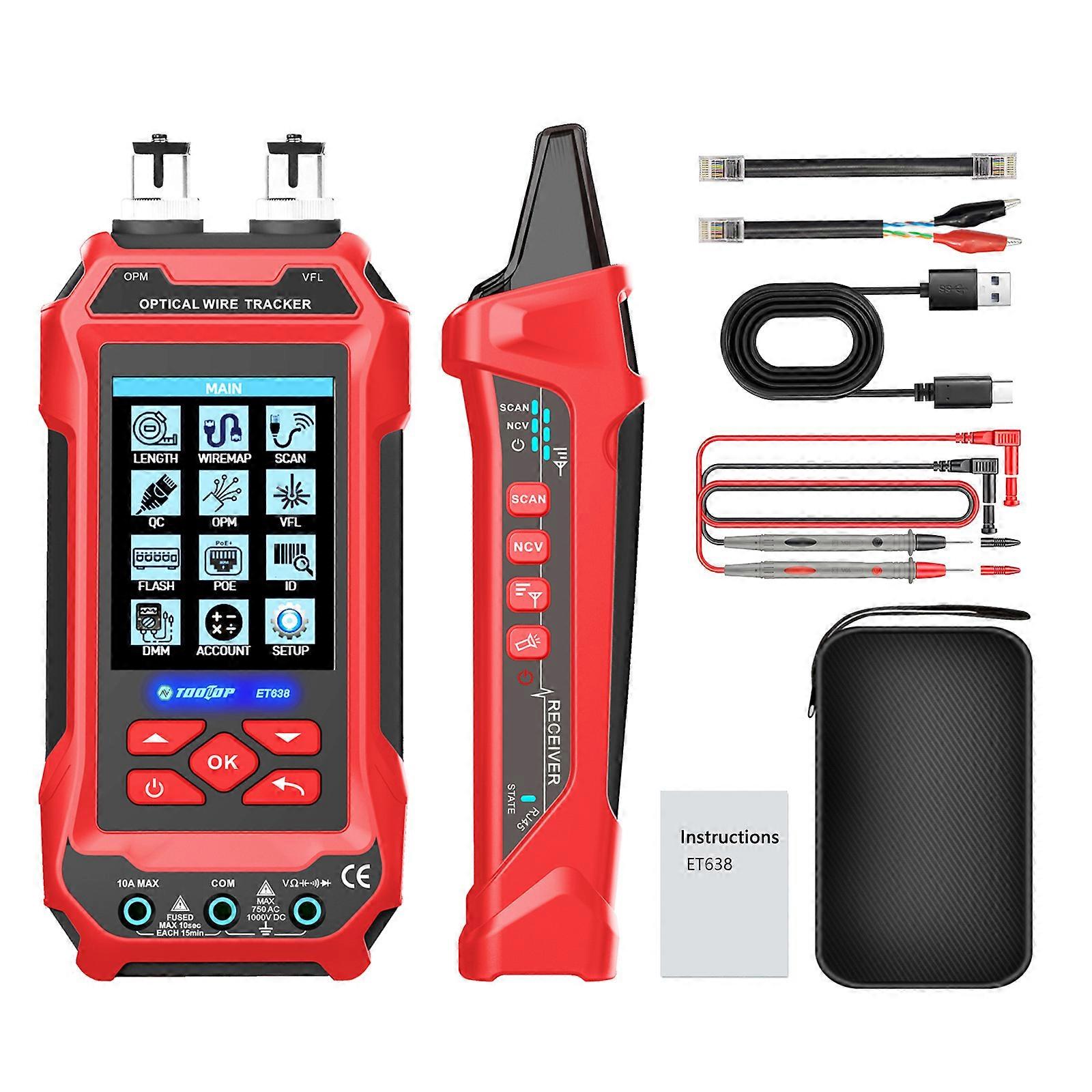 Internet  Cable Tester with POE Testing & Cable Length Measurement High Precisions Measurement Tool for RJ45 4 & 8 Cores