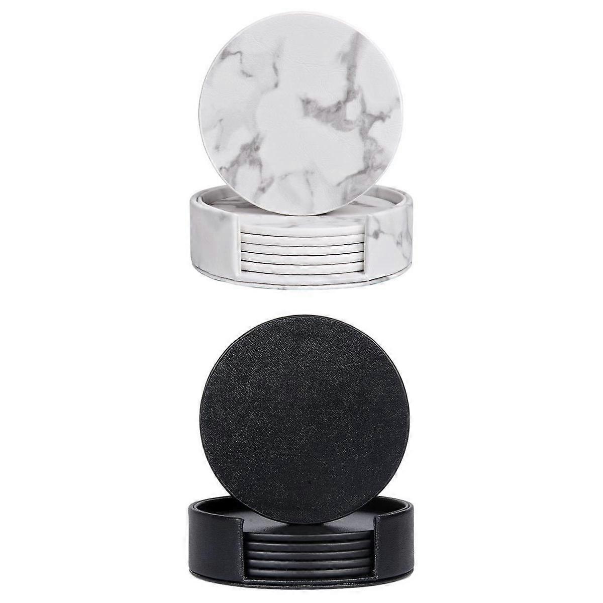 2x Coaster Holder Resistant Grain Marble Mat
