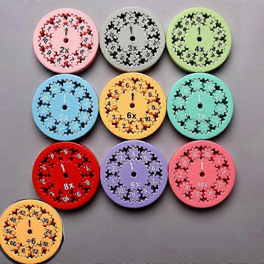 9Pcs Educational Math Fidget Spinners for Learning Numbers - Engaging Multiplication and Division Game Toy