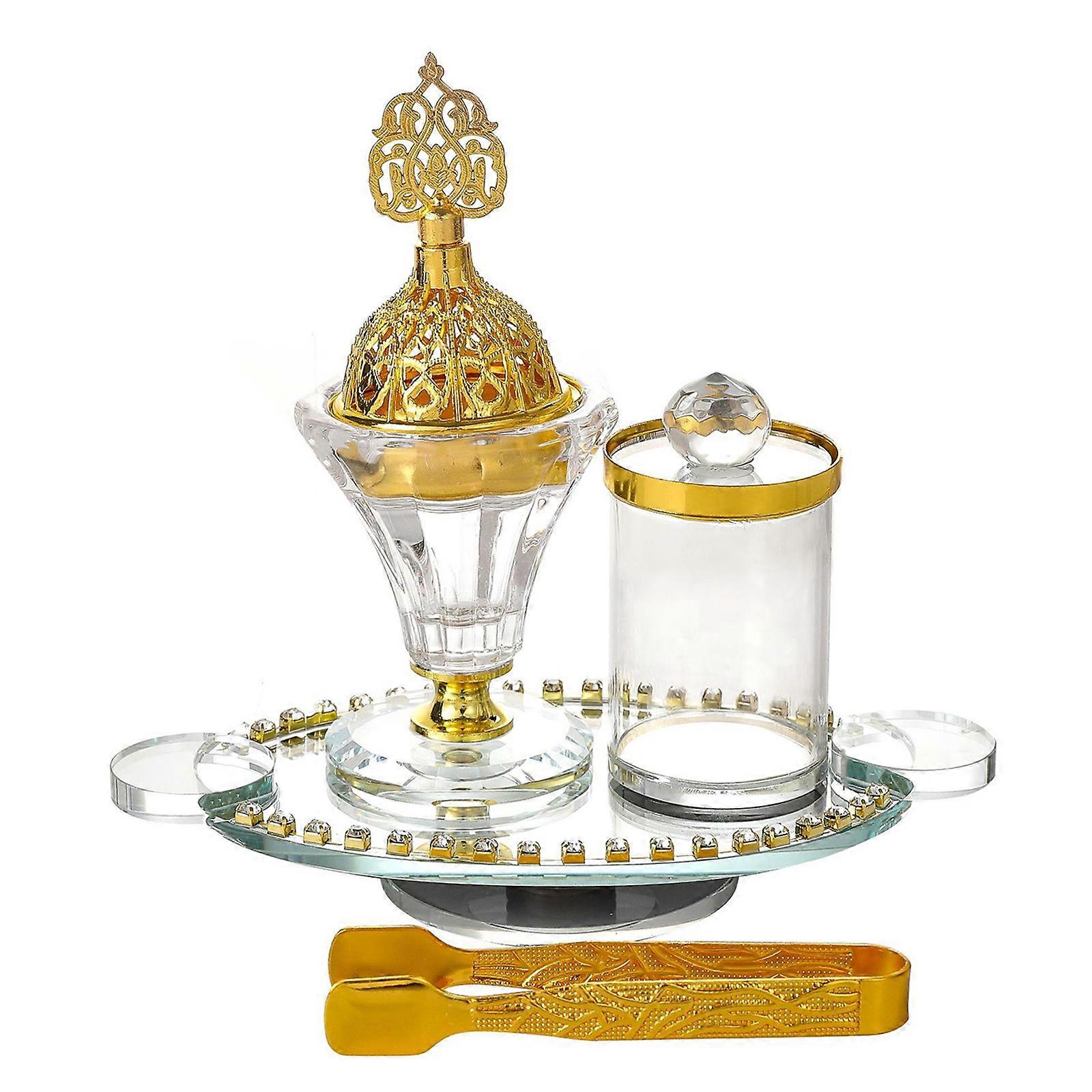 Artistic Rotating Incenses Burners Set With Jar For Yoga Room And Home Centerpieces Arabic Styles Table top Decors Multicolor