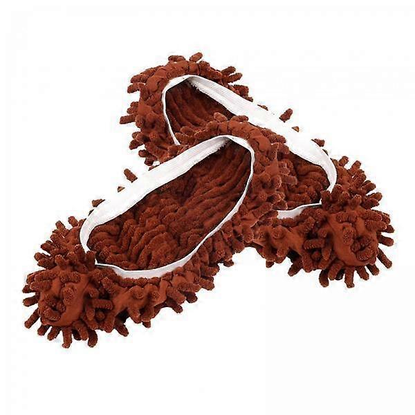2-4pack Slipper Microfiber Mopping Shoes Cleaning Tool 1 Pair Brown