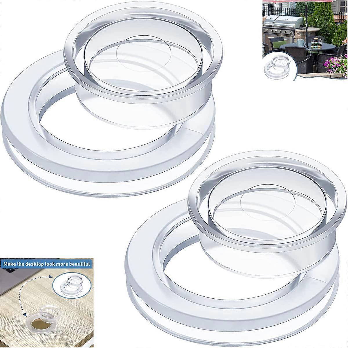 Patio Table Umbrella Rings And Caps Thicker Hole Ring Plug And Cap Set For Standard Size Umbrellas Clear