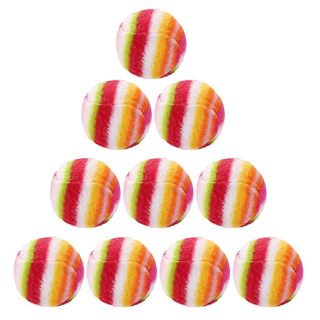 Kitten Plush Ball Rainbow Pattern with Stone Inside Interactive for Cat Toy for Cat Chew Ball for Play Toys Handmade Plu