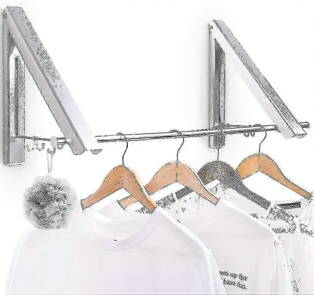 2025 Clothes Drying Rack, Foldable Wall-mounted Drying Rack With 40/80 Cm Bar, With Hook, Sturdy Clothes Drying Rack For Indoor And Outdoor