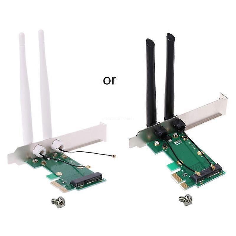 Wireless Card WiFi Mini PCI-E for Express to PCI-E Adapter 2 Antenna External PC Network Card