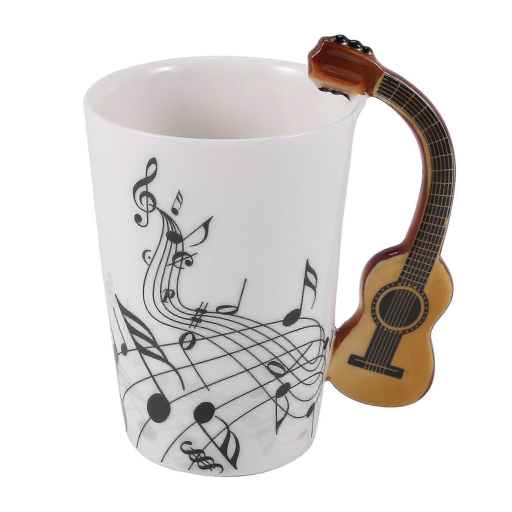 Kreativ nyhet gitarrhandtag keramisk kopp gratis spektrum kaffe mjölk te kopp personlighet mugg unik