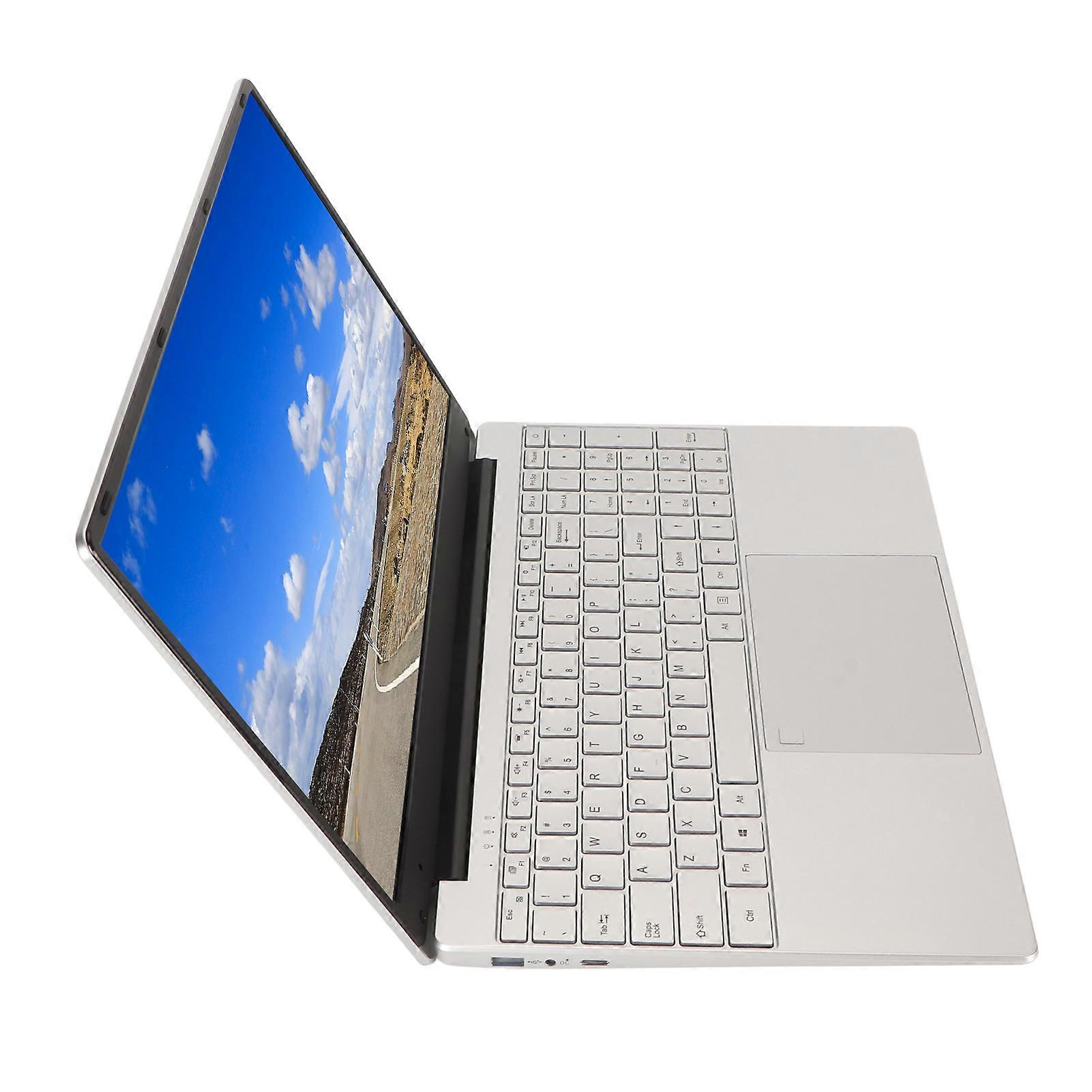 15.6 Inch Laptop for Win 11 with Fingerprint Backlit Keyboard 2K IPS Screen Notebook PC Silver