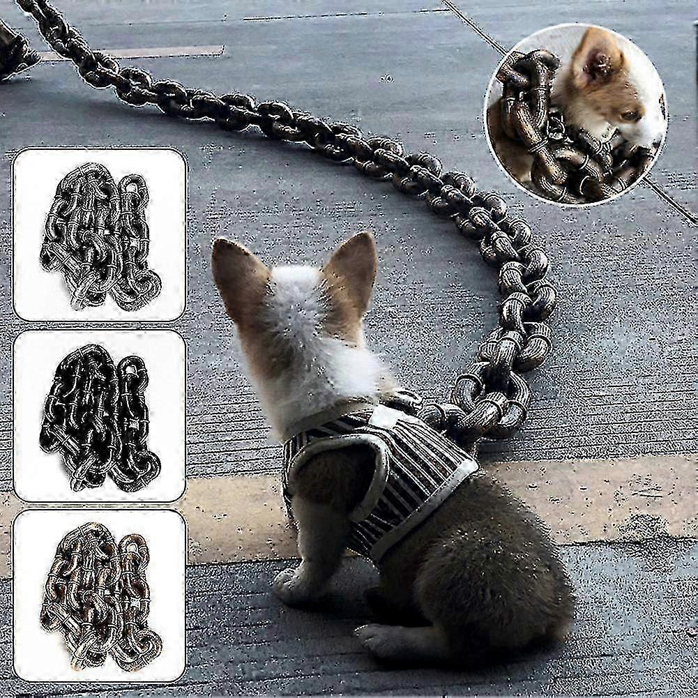 2025 Multifunctional Thick Rope Leash and Harness Accessories for Dogs with Simulation Iron Chain for Traction