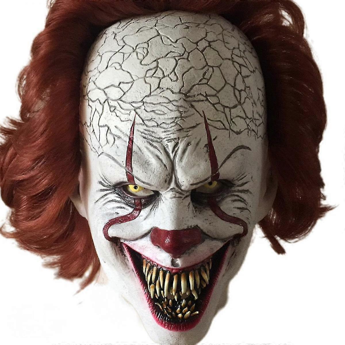 Κλόουν Μάσκα Λατέξ Τρόμου Cosplay Prop Απόκριες Ενηλίκων Κόμμα Κοστούμι Αξεσουάρ