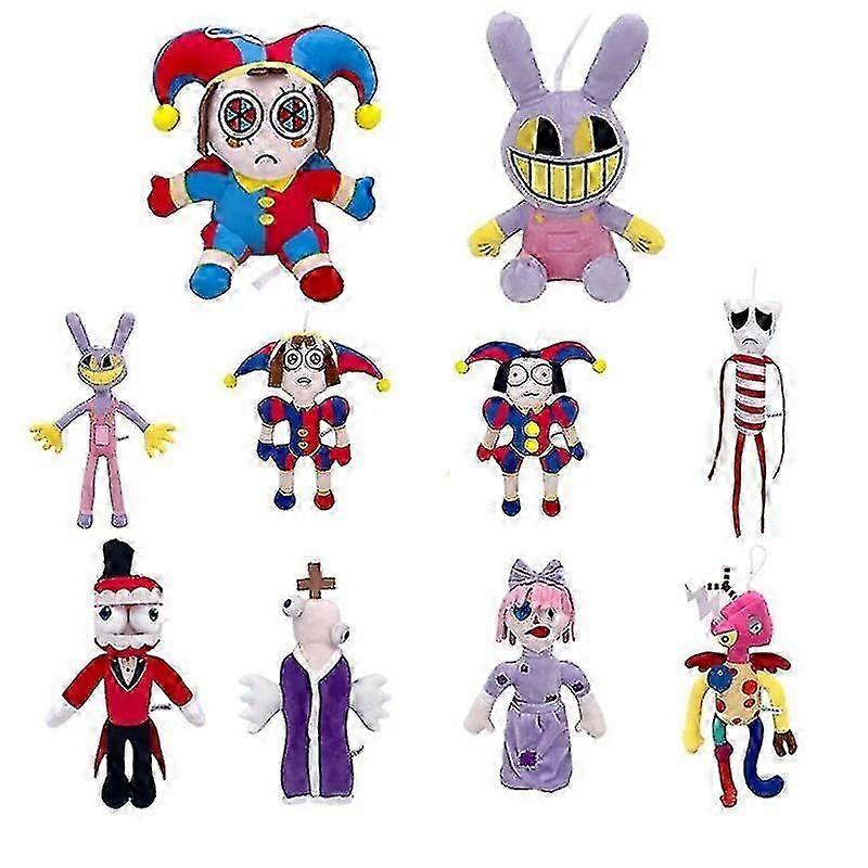 8pcs Το καταπληκτικό ψηφιακό τσίρκο Pomni Jax βελούδινο κινούμενο σχέδιο Plushie παιχνίδια θέατρο κουνέλι γεμιστά παιχνίδια παιδιά χριστουγεννιάτικα δώρα
