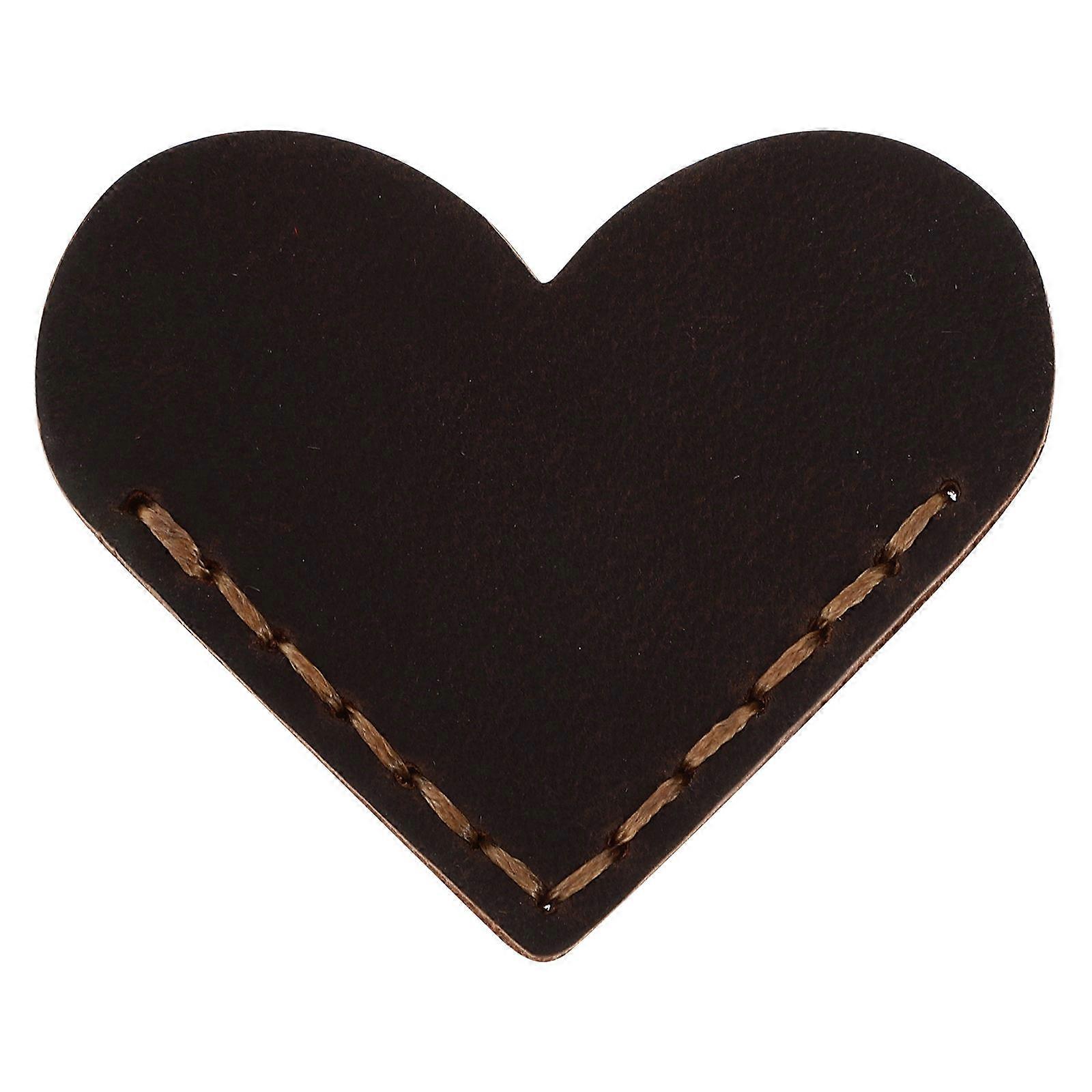 Retro Genuine Heart Bookmark Corner Protector for Books – Handmade Cowhide Page Marker for Readers, Students, Teachers, Office Workers, Gift