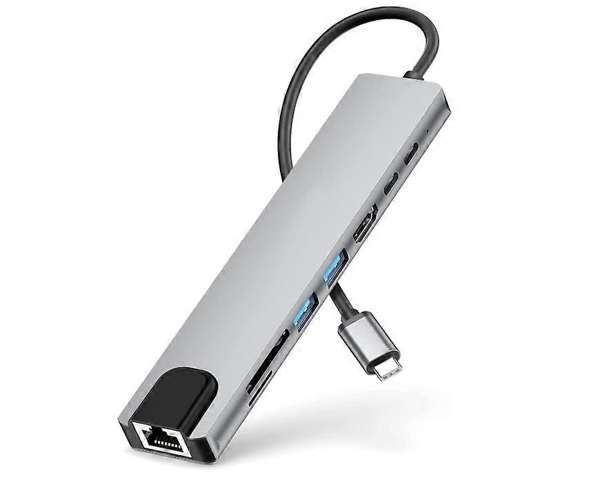 USB C Hub - 9-in-1 USB-C Hub with Ethernet, USB C Hub Multiport Adapter with 4K HDMI,100W PD, Gray