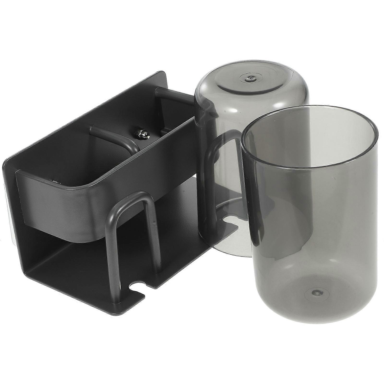Plastic Toothbrush Holder Wall Mounted Rinsing Cup Rack Gun Grey Home Organization Storage 1 Set
