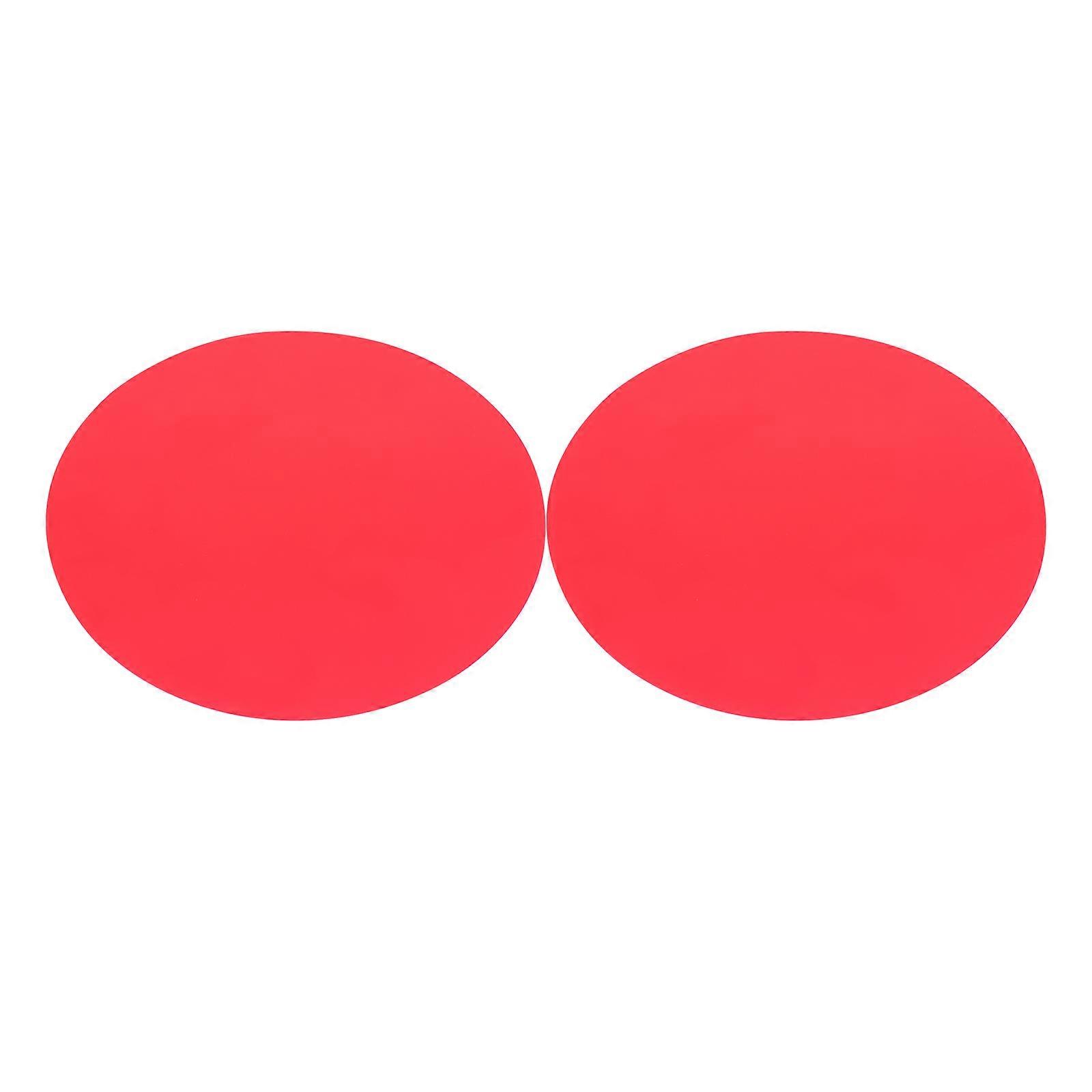 Reusable Silicone Baking Mat Heat Insulation Protective Round Table Mats Red 30x30x0.1cm 2Pcs